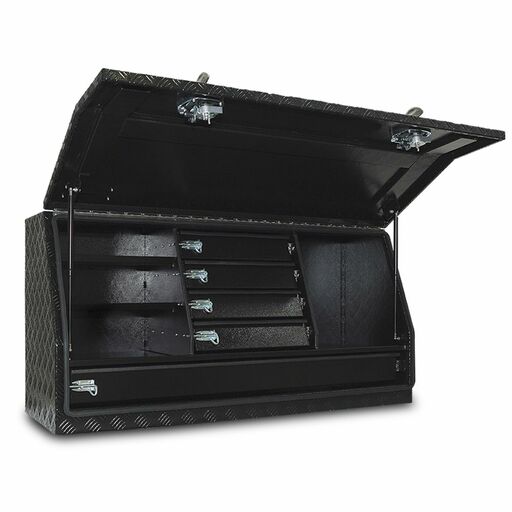 Sydney Tools STTB1400 3mm 1400mm x 500mm x 700mm Black Aluminium Ute Box with 5 Drawers – image 3