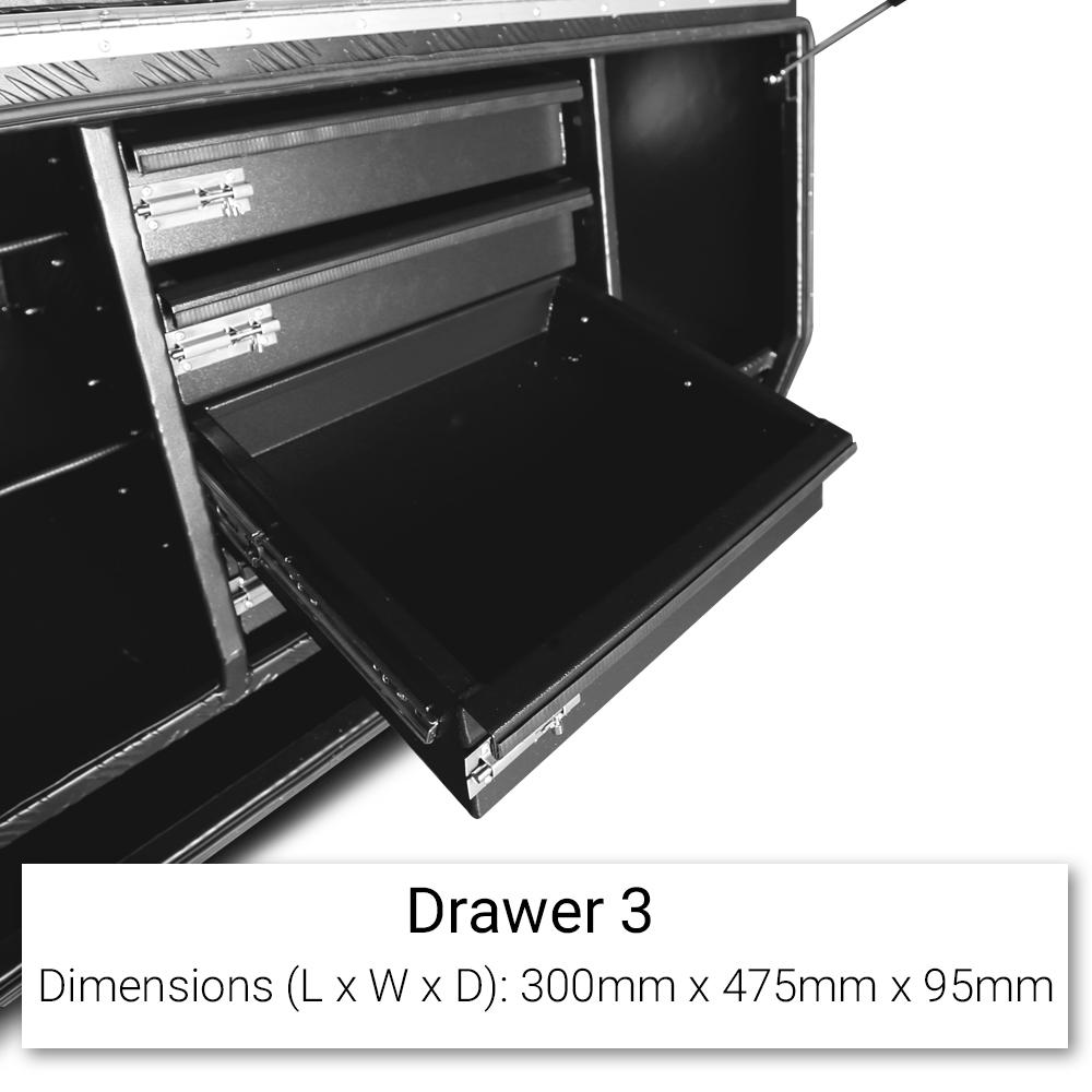 Sydney Tools STTB1400 3.0mm 1400 x 500 x 700mm Black Aluminium Ute Box