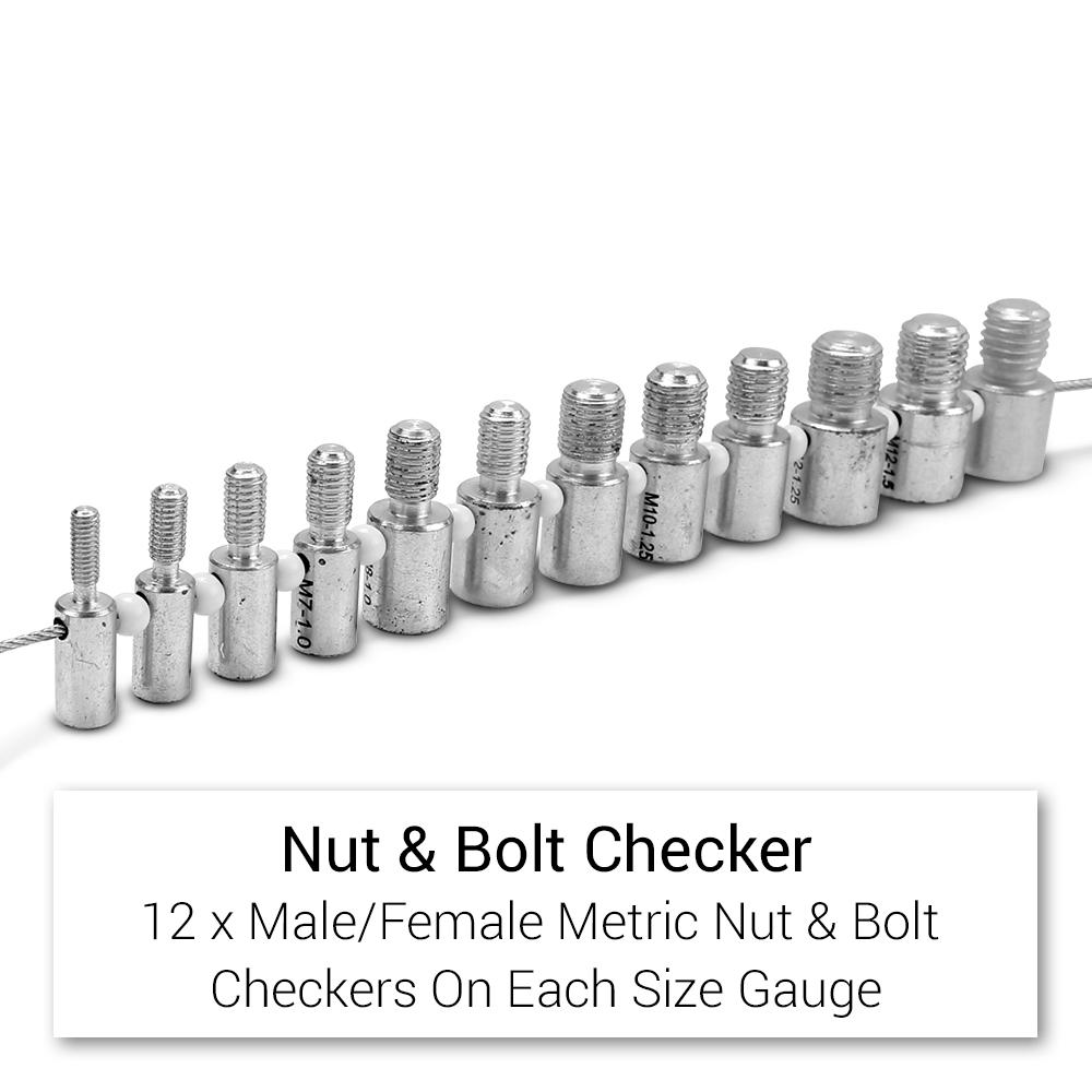 Horizontal Bolt and Nut Gauge / Thread Checker (Inch & Metric