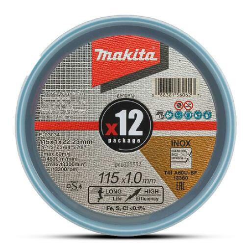 Makita E-03034-12 12-Pack 115mm (4.5") INOX Thin Cutting Discs