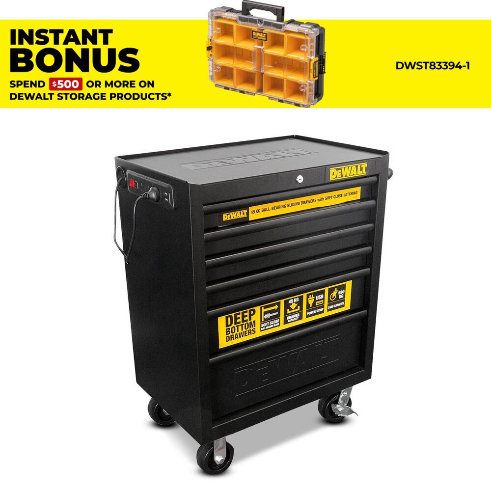 DeWalt DWST98228-1 685mm (27") 6 Drawer Roller Tool Cabinet with Integrated Power & USB – image 1