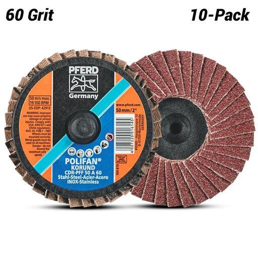 PFERD 47202528 10-pack 50mm (2") 60 Grit CombiDisc Polyfan Aluminium Oxide Mini Flap Disc