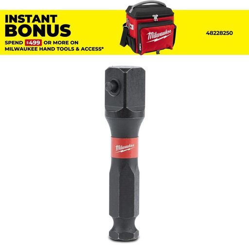 Milwaukee 48325100 SHOCKWAVE™ Lineman's Adaptor 7/16" Hex to 1/2" Square 