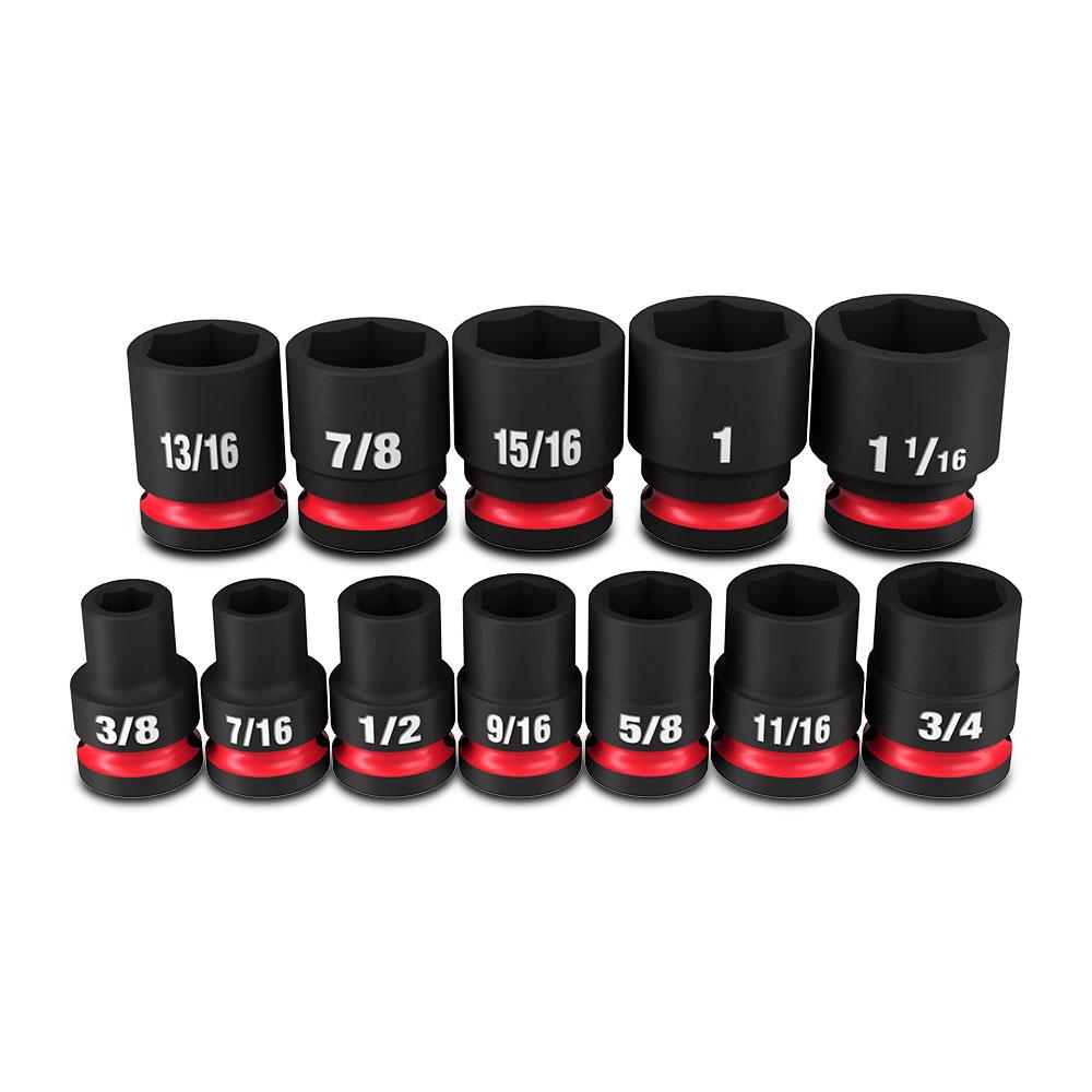 Milwaukee 49667010 Shockwave 1/2" Drive 12pce SAE Standard 6 Point Impact Socket Set – image 4