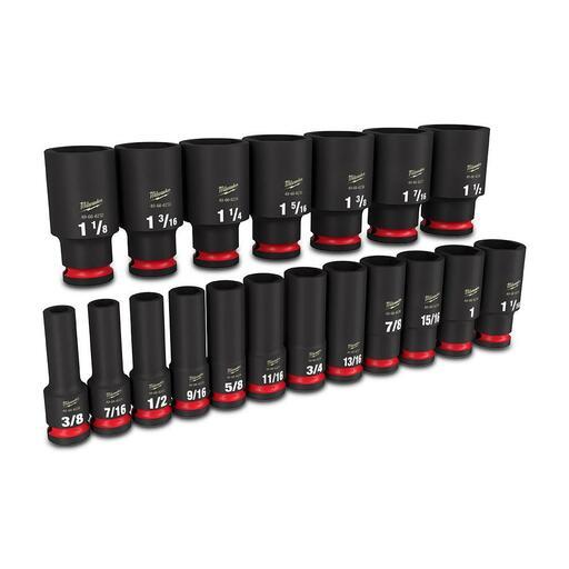Milwaukee 49667012 19pce Shockwave 1/2" Drive SAE Deep 6 Point Impact Socket Set – image 5