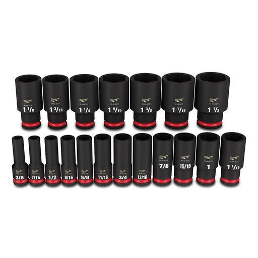Milwaukee 49667012 19pce Shockwave 1/2" Drive SAE Deep 6 Point Impact Socket Set – image 4