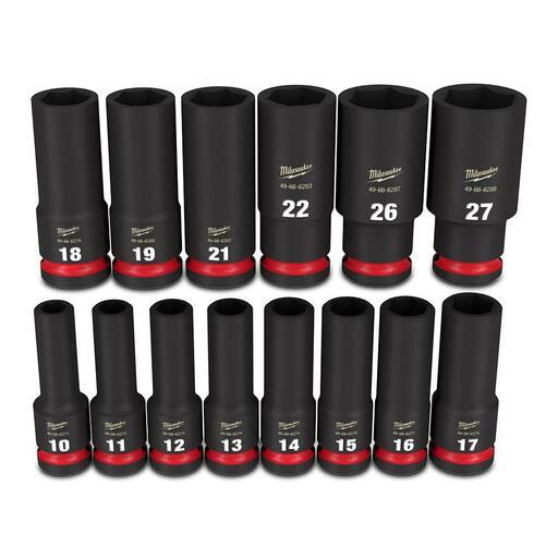Milwaukee 49667014 Shockwave 1/2" Drive 14pce Metric Deep 6 Point Impact Socket Set – image 4