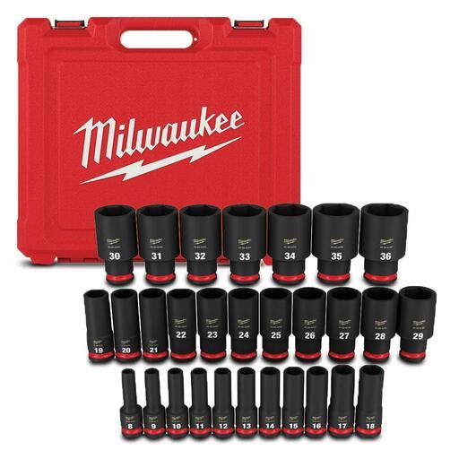 Milwaukee 49667015 Shockwave 1/2" Drive 29pce Metric Deep 6 Point Impact Socket Set – image 6