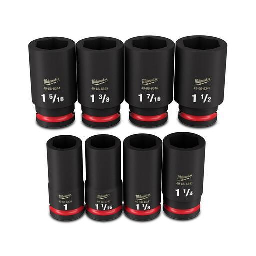 Milwaukee 49667018 Shockwave 3/4" Drive 8pce SAE Deep 6 Point Impact Socket Set – image 4