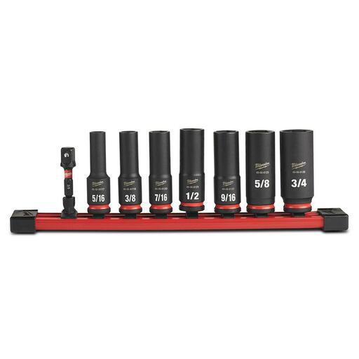 Milwaukee 49667024 Shockwave 3/8" Drive 8pce SAE Deep 6 Point Impact Socket Set – image 2