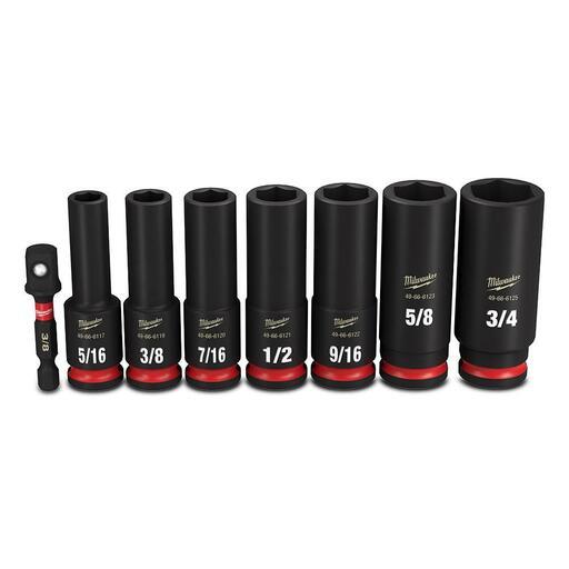 Milwaukee 49667024 Shockwave 3/8" Drive 8pce SAE Deep 6 Point Impact Socket Set – image 4