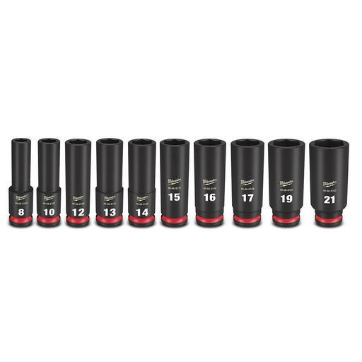 Milwaukee 49667051 Shockwave 3/8" Drive 10pce Metric Deep 6 Point Impact Socket Set – image 2