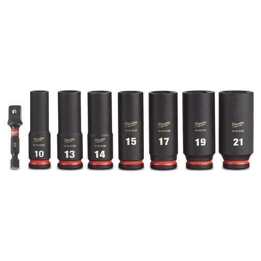 Milwaukee 49667021 Shockwave 3/8" Drive 8pce Metric Deep 6 Point Impact Socket Rail Set – image 4
