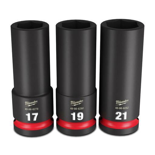 Milwaukee 49667025 Shockwave 1/2" Drive 3pce Metric Deep 6 Point Impact Socket Set – image 2