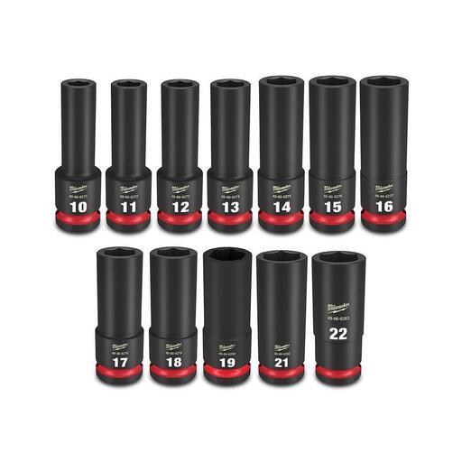 Milwaukee 49667054 Shockwave 1/2" Drive 12pce Metric Deep 6 Point Impact Socket Set – image 2