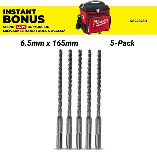 Milwaukee 4932479673  5-Pack 6.5mm x 165mm SDS Plus 4 Cutter