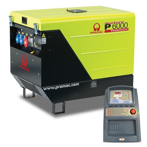 Pramac P6000 + PY000A0000S 5.9kVA Single Phase Electric Start Silenced Diesel Generator with AMF