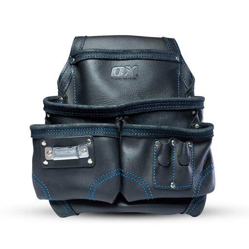 OX Tools OX-T265602 6 Pocket Heavy Duty Black Leather Tool Pouch