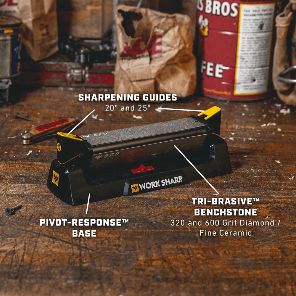 Work Sharp WSBCHBSS-I Benchstone Knife Sharpener with Tri-Brasive & Pivot-Response – image 2
