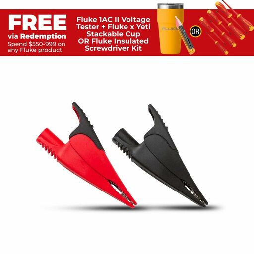Fluke AC285 (1610159) SureGrip Nickel-Plated Steel Jaw Alligator Clips