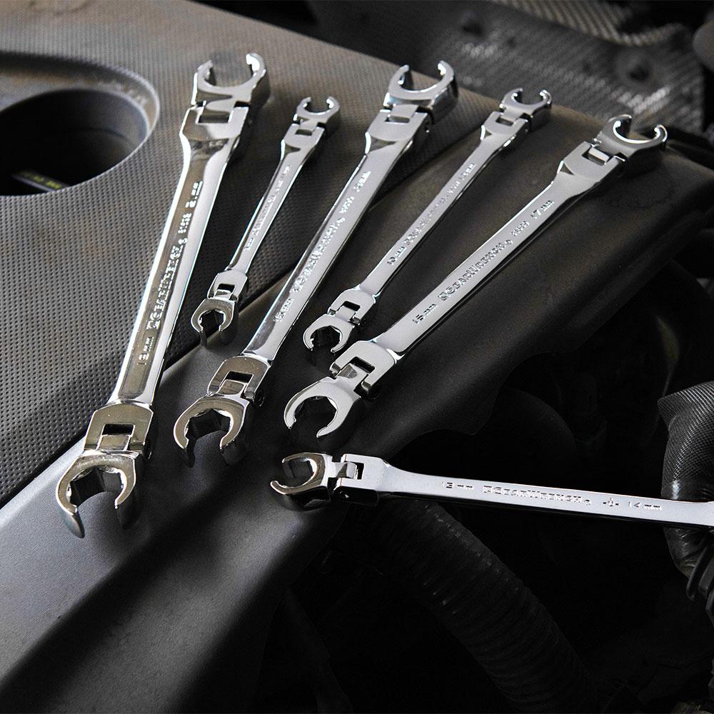 GEARWRENCH 81911D 6pce Flex Head Flare Nut Metric Wrench Set