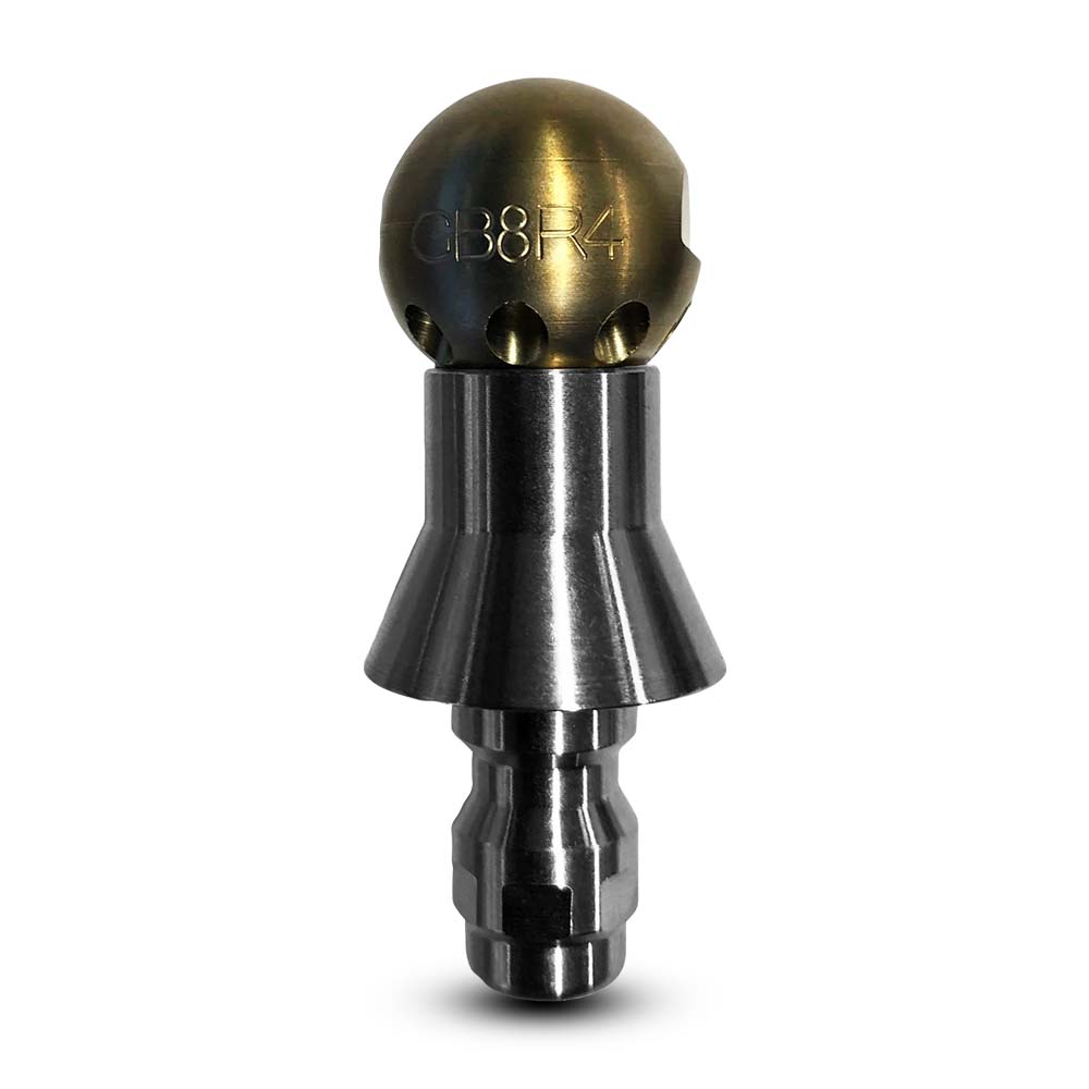 Mustang Nozzles GB8R4-BA4 1/8" Grease Ball Thruster Nozzle With QR-C 1pce SS Skirt – image 1