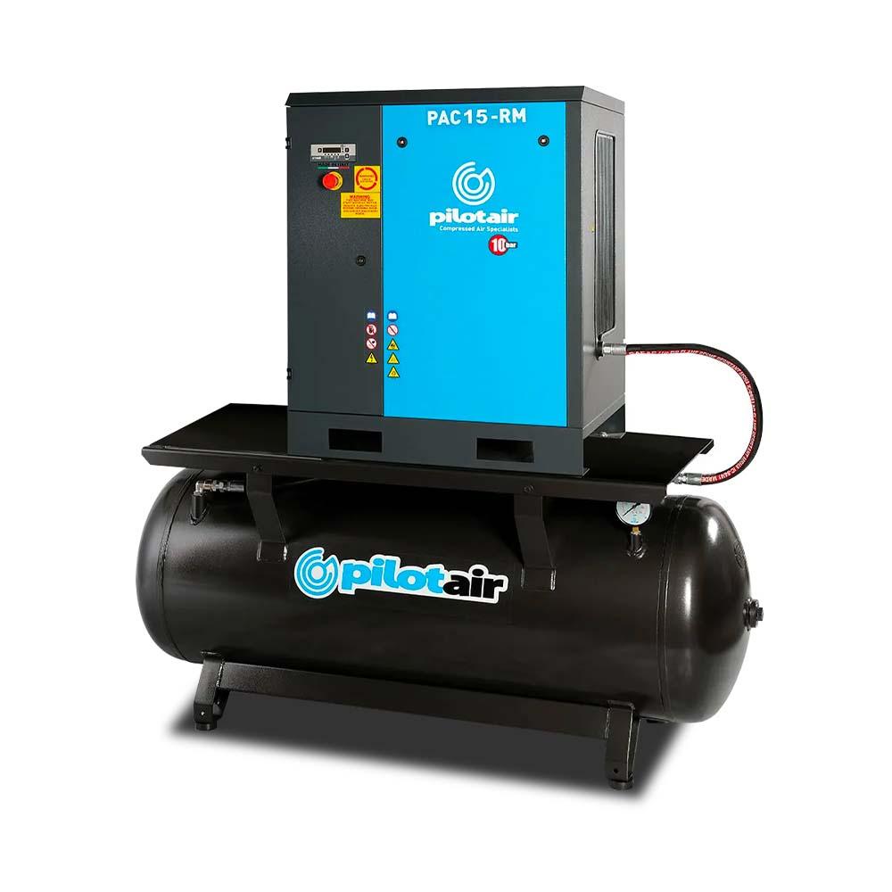 Pilot Air PAC 15-RM 15kW Fixed Speed Mounted Rotary Screw Compressor Receiver – image 1