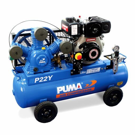 PUMA Air Compressor PU P22Y ES 4.7HP 440L/min Diesel Electric Start Compressor