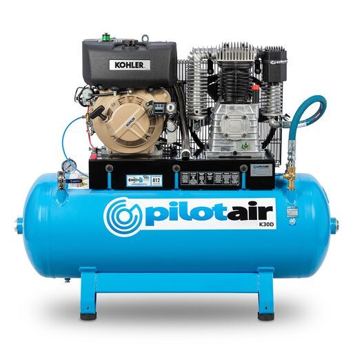 Pilot Air K30D 1100Kpa 2 Cylinder Heavy Duty Diesel Reciprocating Air Compressor