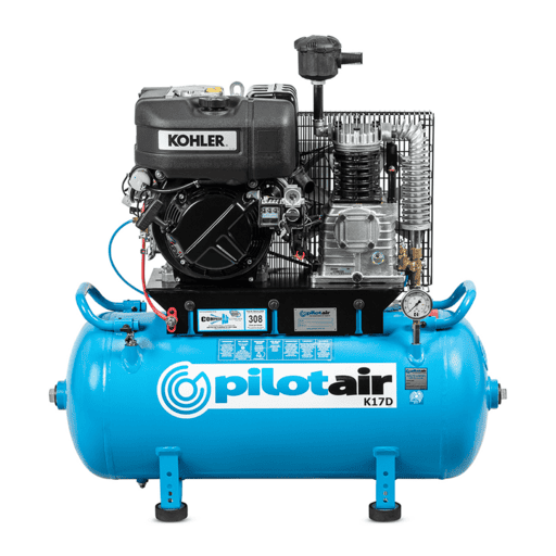 Pilot Air K17D 1000Kpa 2 Cylinder Heavy Duty Diesel Reciprocating Air Compressor