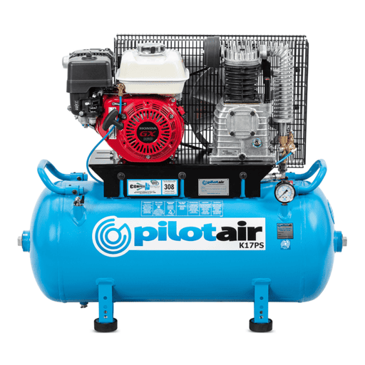 Pilot Air K17PS 145PSI Recoil Start Petrol Static Reciprocating Compressor