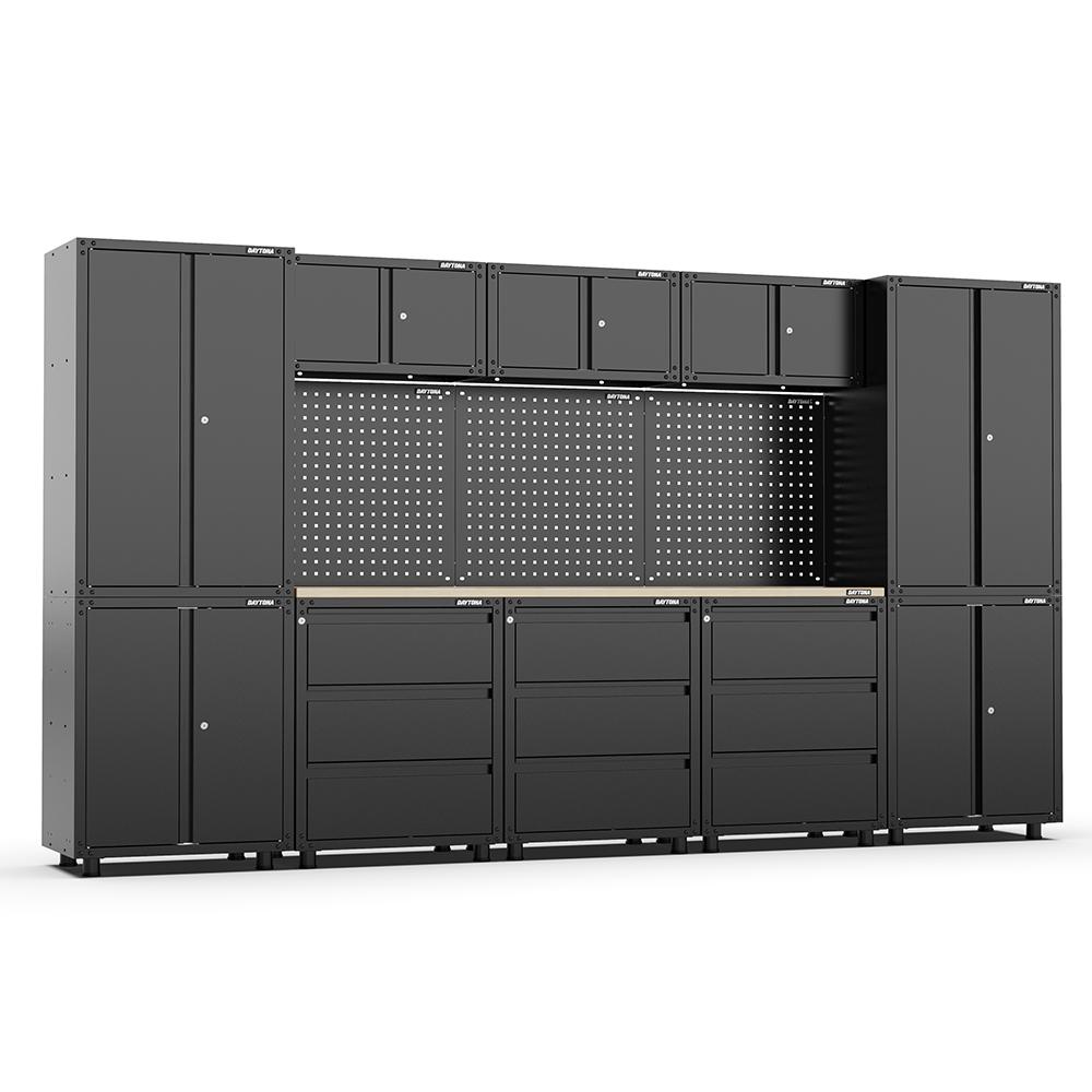 Daytona DWB4000 3380mm x 480mm x 1870mm Black Workshop Storage Cabinet Set – image 5