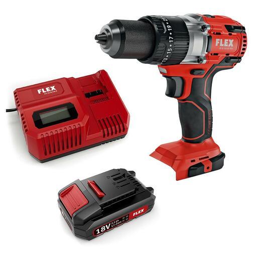 Flex PD2G-18EC-FC-A1 18V 2.5Ah Li-ion Cordless Brushless 13mm 2-speed Percussion Hammer Drill Kit