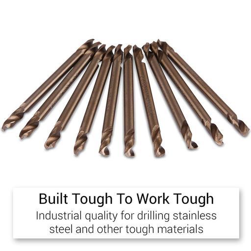 Xtorque XTO3010PK 10 Piece Heavy Duty HSS COBALT #30 Double Ended Rivet Drill Bit Pack – image 2