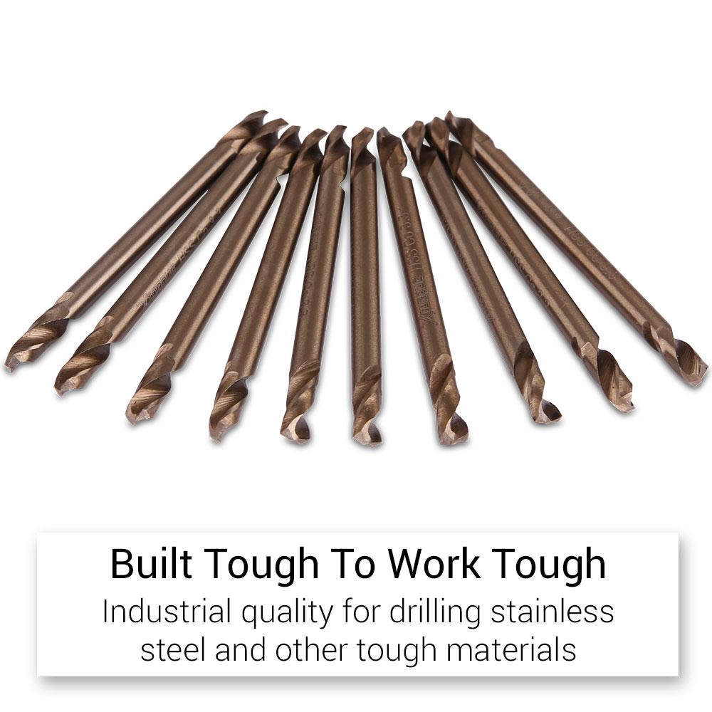 Xtorque XTO1810PK 10-Pack Heavy Duty HSS COBALT 1/8" Double Ended Rivet Drill Bit Set – image 5