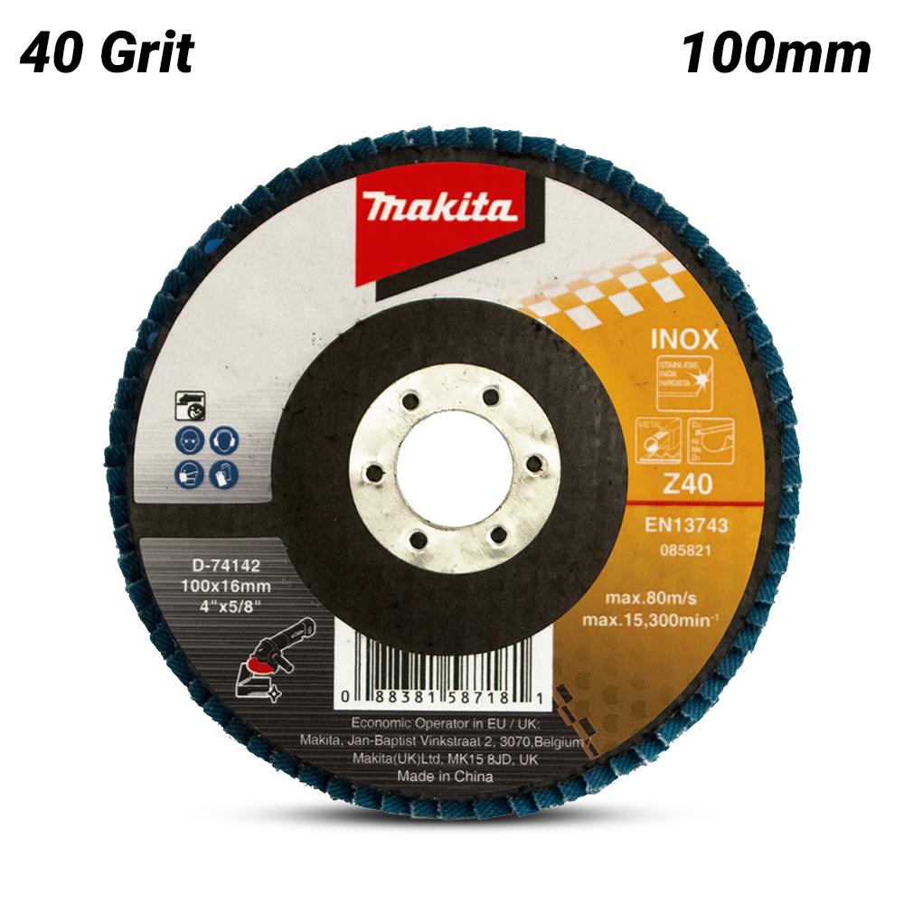 Makita D-74142 100mm (4") 40 Grit Zirconia Flat Eco Flap Disc – image 1