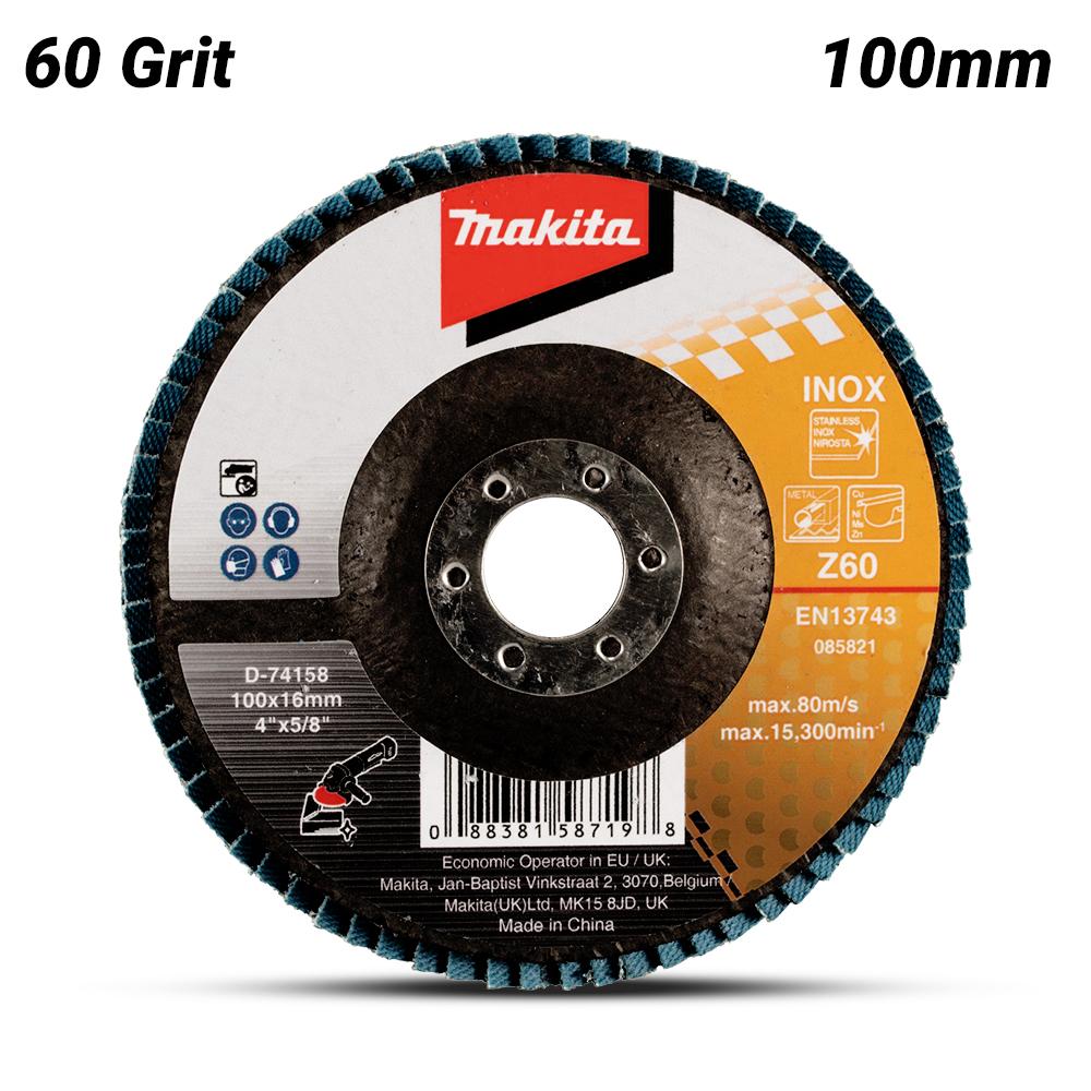 Makita D-74158 100mm (4") 60 Grit Zirconia Flat Eco Flap Disc – image 1