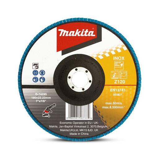Makita D-74295 180mm (7") 120 Grit Zirconia Flat Eco Flap Disc – image 2