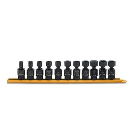GEARWRENCH 84975 11pce 3/8" Drive 6 Point Standard X-Core™ Pinless Universal Impact Metric Socket Set