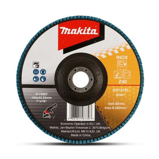 Makita D-74267 180mm Eco Flap Disc 60# - Zirconia Flat