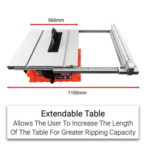 Bayer BPTS255 2000W 255mm (10") Portable Table Saw With Wheels