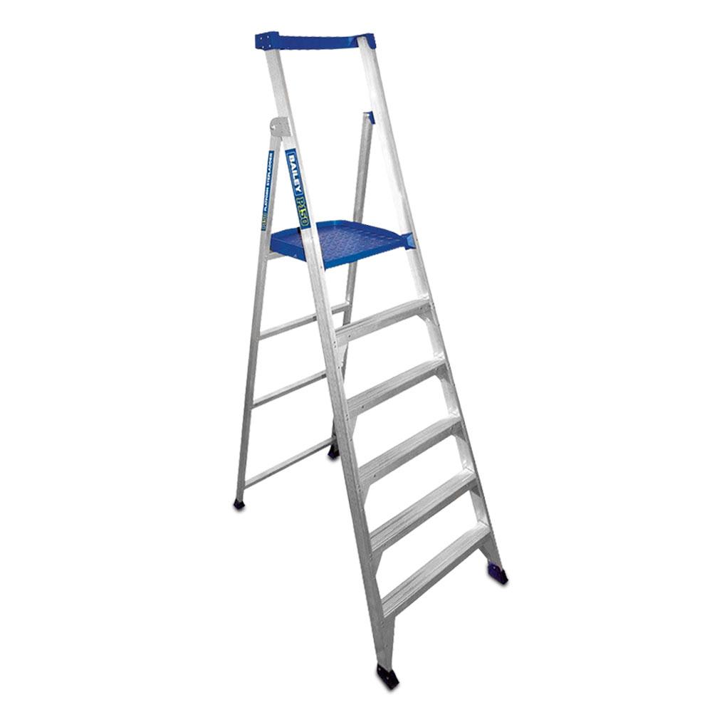 Bailey FS13583 1.8m 150kg HD Aluminium 6 Step Riveted Platform Ladder – image 1