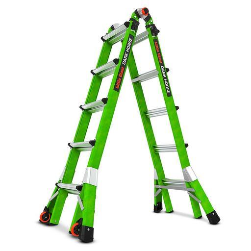 Little Giant Ladder Systems 16122-440 2.05m-4.70m 150kg Dark Horse 2.0 Fibreglass Dual Purpose Ladder