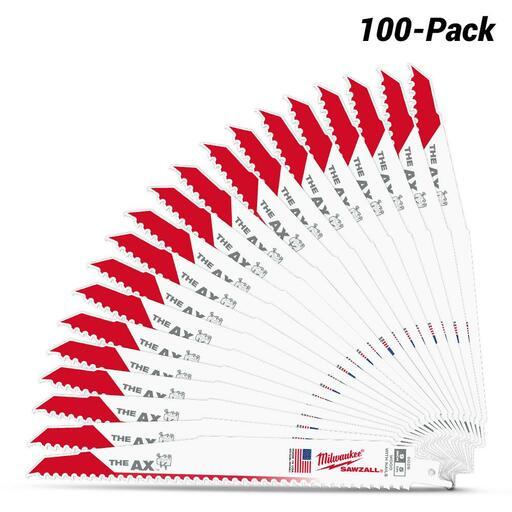 Milwaukee 48005026A 100-Pack 230mm 5TPI The AX SAWZALL Reciprocating Blades – image 2