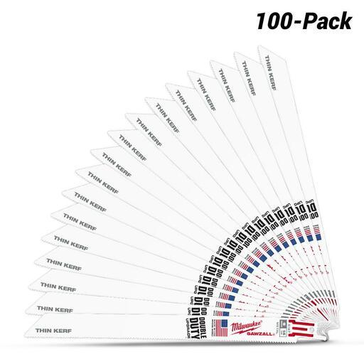 Milwaukee 48005187A 100-Pack 230mm 14TPI SAWZALL Thin Kerf Metal Reciprocating Blades – image 2