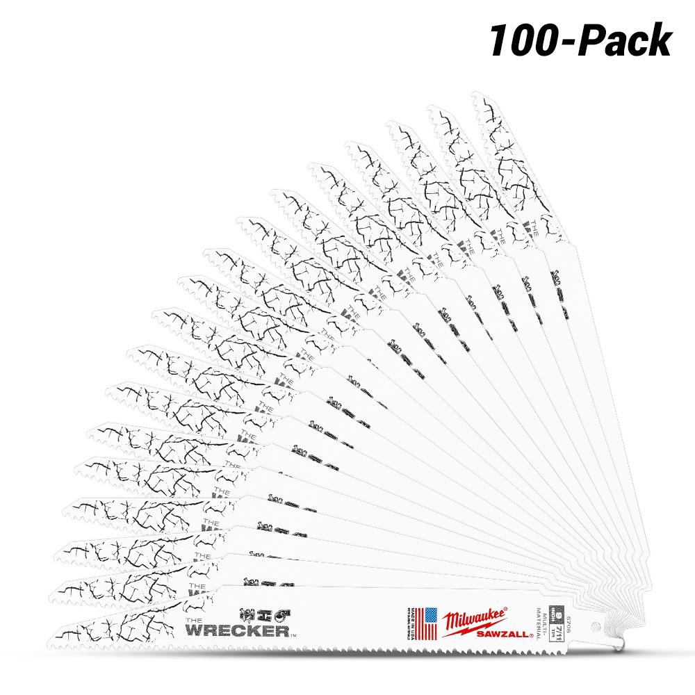 Milwaukee 48008706A 100-Pack 230mm 7/11TPI The WRECKER SAWZALL Demolition Reciprocating Blades – image 2
