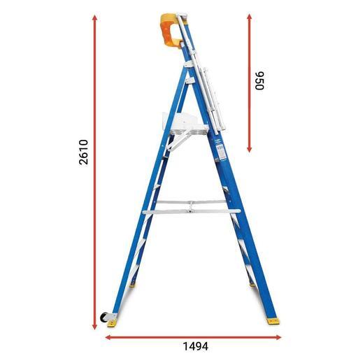 Climbrite CFPL6 6-Step 150kg Fibreglass Safety Gate Platform Ladder – image 3