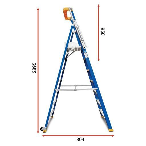 Climbrite CFPL7 7-Step 150kg Fibreglass Safety Gate Platform Ladder – image 3