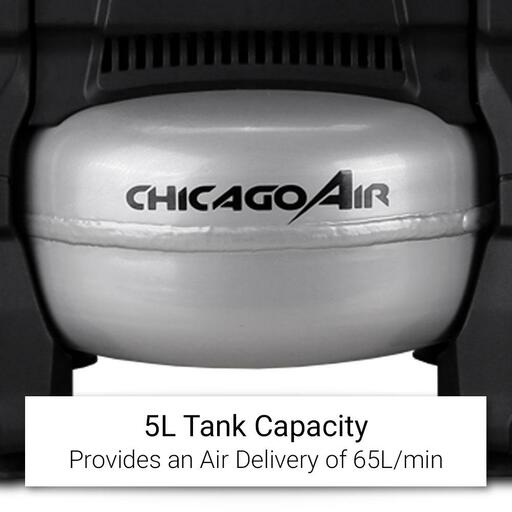 Chicago Air HUSHACDC 18V Li-ion 5L AC/DC Brushless Oil Free Air Compressor – image 13