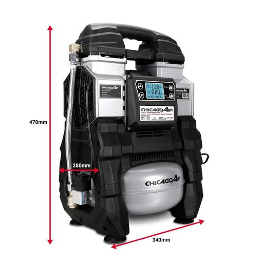 Chicago Air HUSHACDC 18V Li-ion 5L AC/DC Brushless Oil Free Air Compressor – image 2
